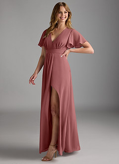 Azazie Zaniah Bridesmaid Dresses Amethyst A-Line Chiffon Dress image5