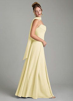 Azazie Gabriela Bridesmaid Dresses Lemon Sorbet A-Line Corset Chiffon Dress image3