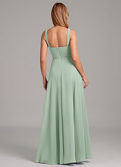 Azazie Shaude Bridesmaid Dresses Agave A-Line Pleated Chiffon Dress image2
