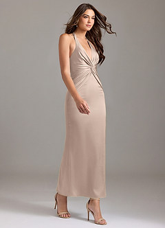 Azazie Valerie Bridesmaid Dresses English Rose Mermaid Pleated Stretch Satin Dress image4