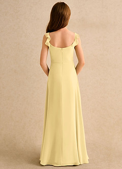 Azazie Puppy Girls Formal Flower Girl Dresses Butter A-Line Pleated Chiffon Dress image2