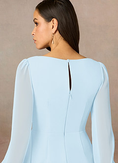Azazie Karen Mother of the Bride Dresses Sky Blue Sheath Pleated Stretch Crepe Dress image5