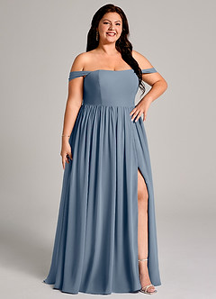 Azazie Calianna Bridesmaid Dresses Twilight A-Line Off the Shoulder Chiffon Convertible Dress image13