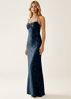 Angena Marine Rückenfreies Sommerkleid image3