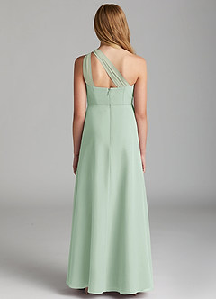 Azazie Maive Junior Agave A-Line Pleated Chiffon Dress image3