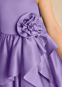 Azazie Hermia Flower Girl Dresses Tahiti A-Line Sleeveless Matte Satin Dress image6