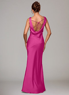 Azazie Rylina Bridesmaid Dresses Fuchsia Mermaid Stretch Satin Dress image5