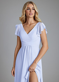 Azazie Omari Bridesmaid Dresses Lavender A-Line Chiffon Dress image5