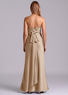 Azazie Ailanie Brudtärnklänningar Klä av Tubklänning i Stretch Satin Axelbandslös Taupe image7