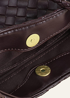 front Woven PU Leather Shoulder Bag
