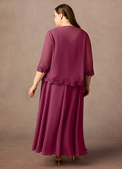 Azazie Devana Mother of the Bride Dresses Mulberry A-Line Sequins Chiffon Dress image2