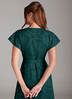 Azazie Ling Bridesmaid Dresses Pine A-Line Pleated Floral Burnout Dress image8