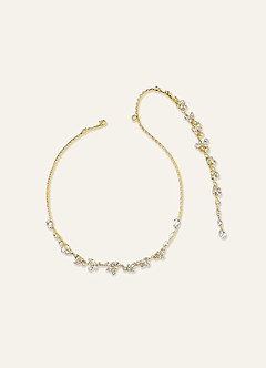 front Crystal Clusters Back Necklace