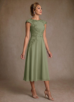 Azazie Crista Kleider für die Brautmutter A-Linie Spitze Chiffon Kleid Pistazie image3
