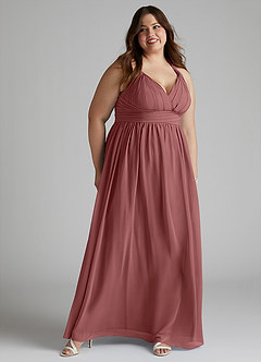 Azazie Ashia Final Sale Amethyst A-Line Pleated Chiffon Dress image9