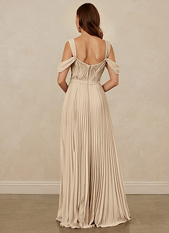 Christian Siriano Bridal for Azazie 1013 Bridesmaid Dresses Champagne A-Line Off the Shoulder Chiffon Dress image3