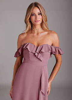 Azazie Lyra Bridesmaid Dresses Vintage Mauve A-Line Chiffon Convertible Dress image9