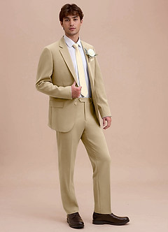 front Ethan Champagne Refined Weave Suit Jacket