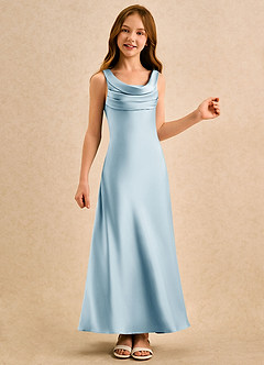 Azazie Raspberry Girls Formal Flower Girl Klänningar Klä A-Line i Stretch Satin Plisserad image4