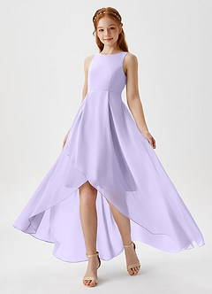 Azazie Lizette Junior Lilac A-Line Pleated Chiffon Dress image1
