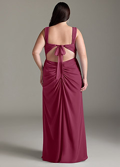 Azazie Jesaphine Robes de demoiselle d'honneur Robe Fourreau en Mousseline de soie Arc Mûre image9