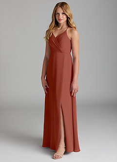 Azazie Davis Junior Auburn A-Line Chiffon Dress image4