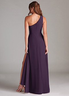 Azazie Brooke Bridesmaid Dresses Plum A-Line One Shoulder Chiffon Dress image7