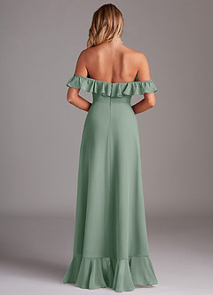 Azazie Lyra Bridesmaid Dresses Silver Sage A-Line Chiffon Convertible Dress image7