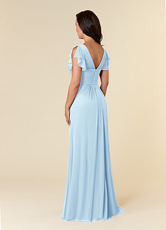 Azazie Reneya Mother of the Bride Dresses Sky Blue A-Line Pleated Mesh Dress image3