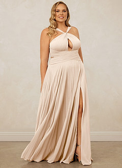 Christian Siriano Bridal for Azazie 1009 Bridesmaid Dresses White Alabaster A-Line Pleated Chiffon Dress image12