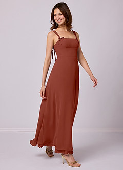 Barbie ♥ Azazie Bridesmaid Dresses Auburn A-Line Pleated Chiffon Dress image1