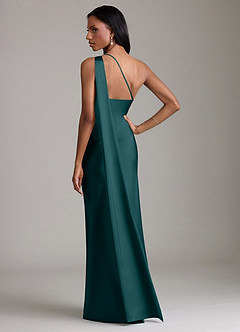 Azazie Galinda Brudtärnklänningar Klä av Sjöjungfru i Stretch Satin Ena axeln Tallgrön image6