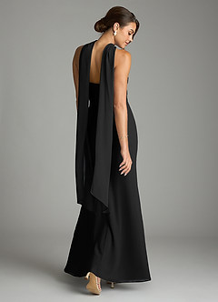 Azazie Saylor Brudtärnklänningar Klä av Sjöjungfru i Chiffong Axelbandslös Svart image9