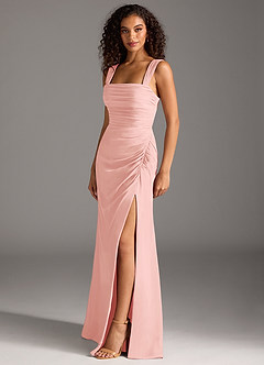 Azazie Jesaphine Bridesmaid Dresses Rosette Sheath Bow Chiffon Dress image3
