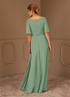 Azazie Tricia Mother of the Bride Dresses Matcha A-Line V-Neck Pleated Chiffon Dress image5