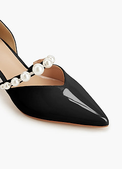 front Escarpins à bout pointu et brides en perles