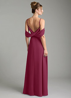 Azazie Mercedes Bridesmaid Dresses Mulberry A-Line Off the Shoulder Chiffon Dress image2