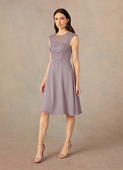 Azazie Klaus Mother of the Bride Dresses Dusk A-Line Scoop Sequins Chiffon Dress image4