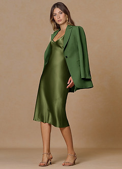 front Rowan Olive Refined Weave Performance blazer