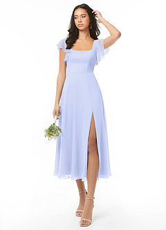 Azazie Bondi Brautjungfernkleider A-Linie Gestreift Chiffon Kleid Lavendel image1
