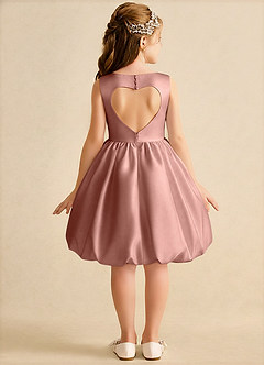 Azazie Nirvana vestidos de niña de las flores Vestido de Rosa De Cedro de Satin Mate de Princesa con Volante image1