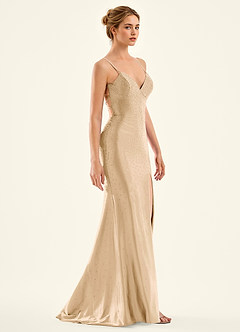 Twinkle Champagne Mermaid Prom Dress image3