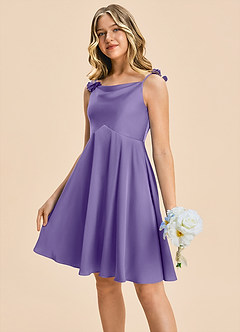 Azazie Priya Junior Tahiti A-Line Stretch Satin Dress image4