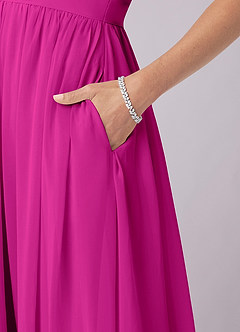 Barbie ♥ Azazie Bridesmaid Dresses Fuchsia A-Line Corset Chiffon Dress image8