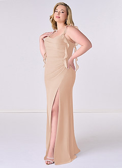 Barbie ♥ Azazie Bridesmaid Dresses English Rose Mermaid Corset Chiffon Dress image9