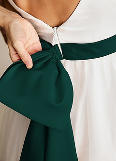 Azazie Lea Flower Girl Dresses Pine A-Line Spaghetti Strap Tulle Dress image5