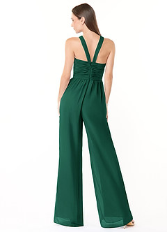 Azazie Berdie Vestidos de damas de honor Esmeralda de Gasa de Mono con Halter image2