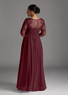 Azazie Harriet Abiti per la Madre della Sposa Abito A-Line in Maglia in Pizzo con Scollo a U Cabernet image11