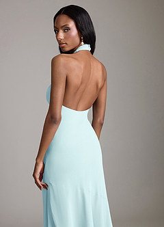Azazie Lorena Bridesmaid Dresses Sea Glass Mermaid Pleated Chiffon Dress image6