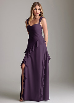 Azazie Sloane Bridesmaid Dresses Plum A-Line Sweetheart Neckline Chiffon Dress image1